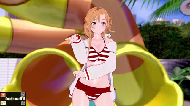 【KKSMMD】黑巧克力奶油浴 结城明日奈(亚丝娜)与绀野木棉季(有纪) SAO荡妇双飞