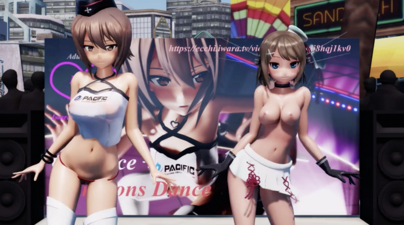 MMD巨乳尤物淫荡热舞，骚逼狂浪扭动勾引痴汉